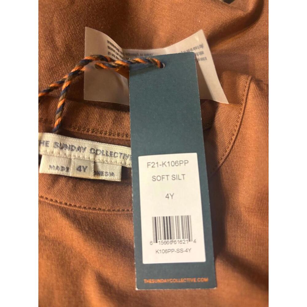 NWT The Sunday Collective “CINNAMON” Long Sleeve Tee 4 Years - Picture 4 of 4